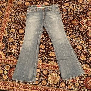 AG Denim Club Flat Bootcut Light Wash Jeans EUC Low Mid Rise